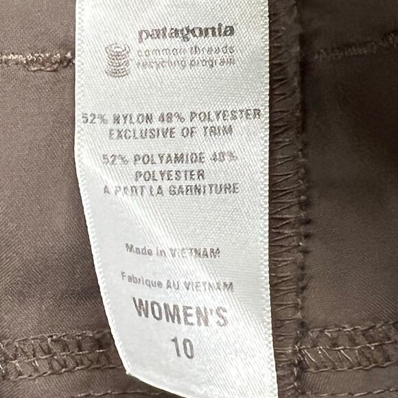 Patagonia Brown Ankle Cropped Pants Versatile Cotton Blend - Picture 12 of 15